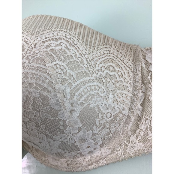 VS Dream Angel Strapless Multi Way Lace Wired Nude bra SZ 38DD or 38E EUC - Picture 11 of 12